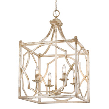 Golden 0885-4P AI - Wry Lighting Laurent 4-light Pendant in Antique Ivory